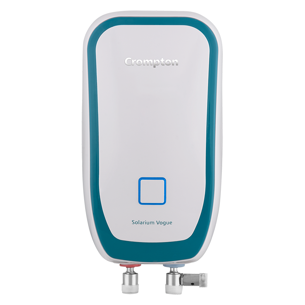 Crompton Solarium Vogue 3 Litre Vertical Instant Geyser with Rust Proof (White & Turquoise Blue)