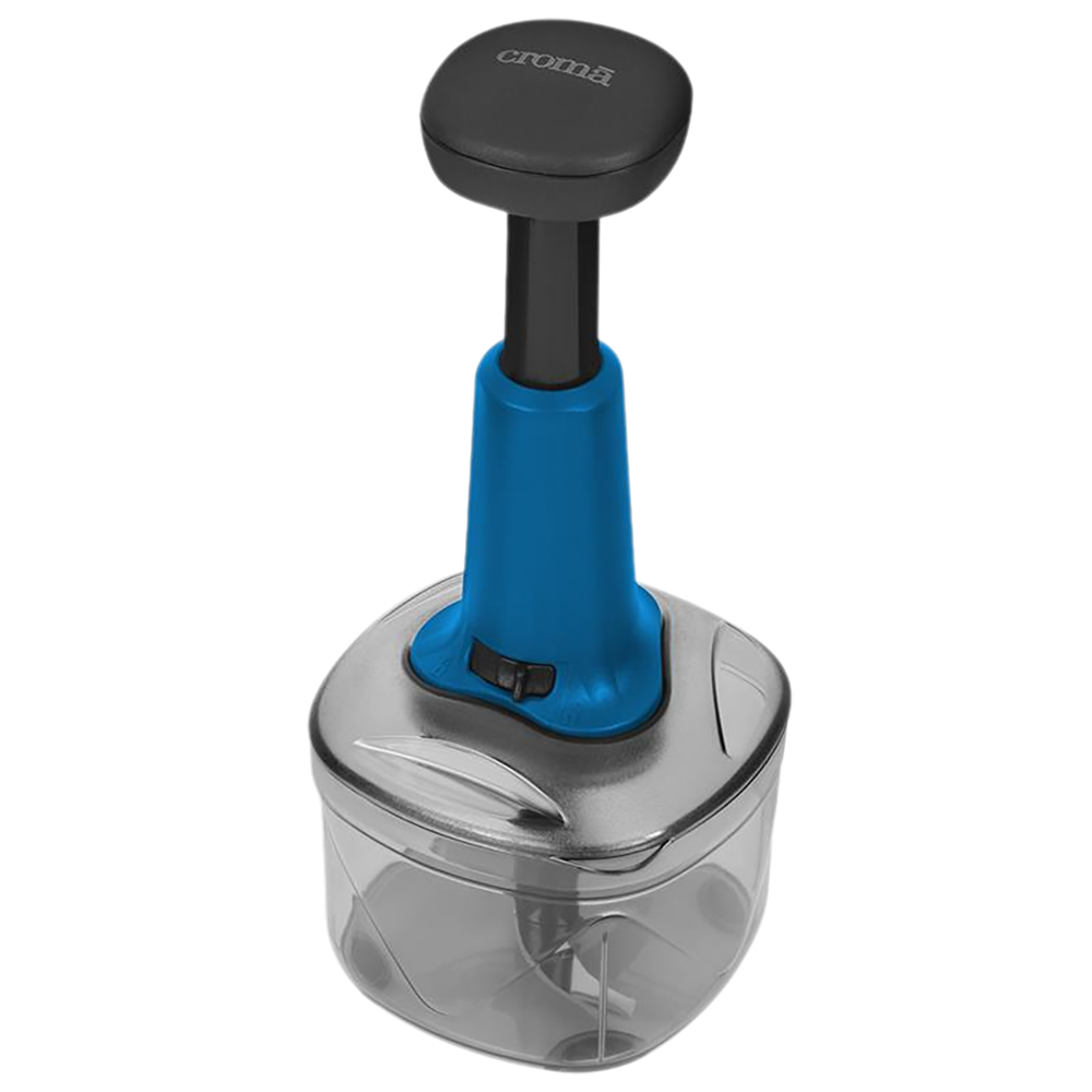 Croma Manual Push Chopper 600 ml (Blue and Black) Croma Manual Push Chopper 600 ml (Blue and Black)