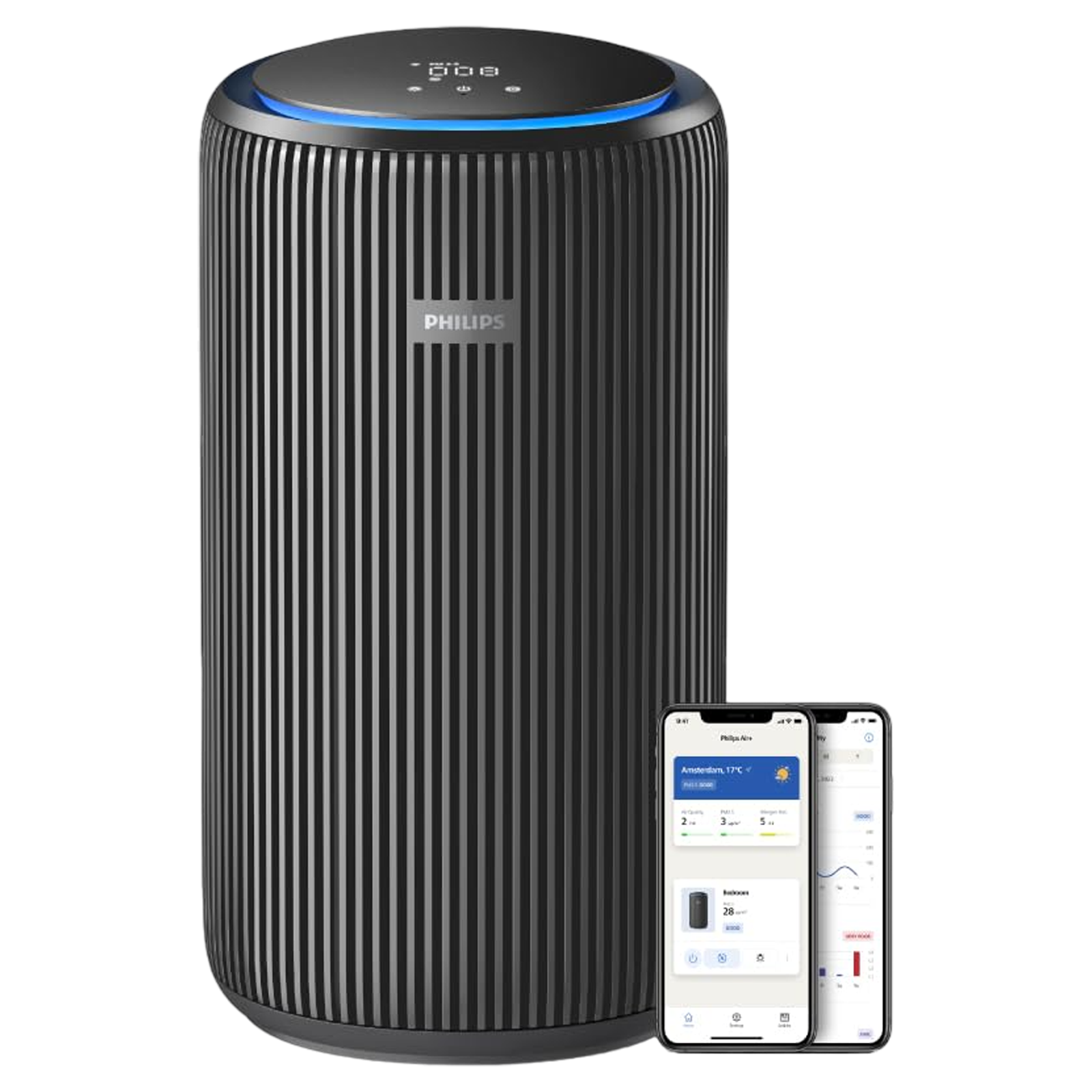 PHILIPS AC4221/61 4 Layer HEPA Filtration Technology Smart Air Purifier (Connects via Wi-Fi, Metallic Black)