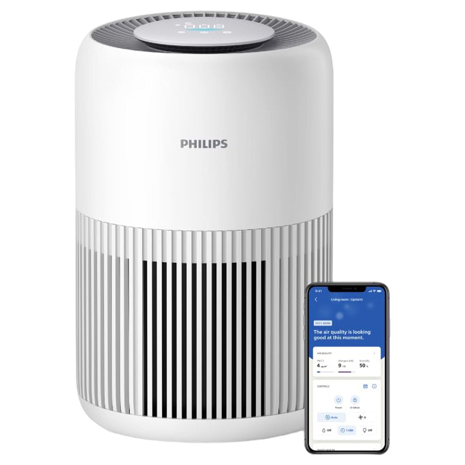 PHILIPS AC0950/60 3 Layer HEPA Filtration Technology Smart Air Purifier (Connects via Wi-Fi, Arctic White)