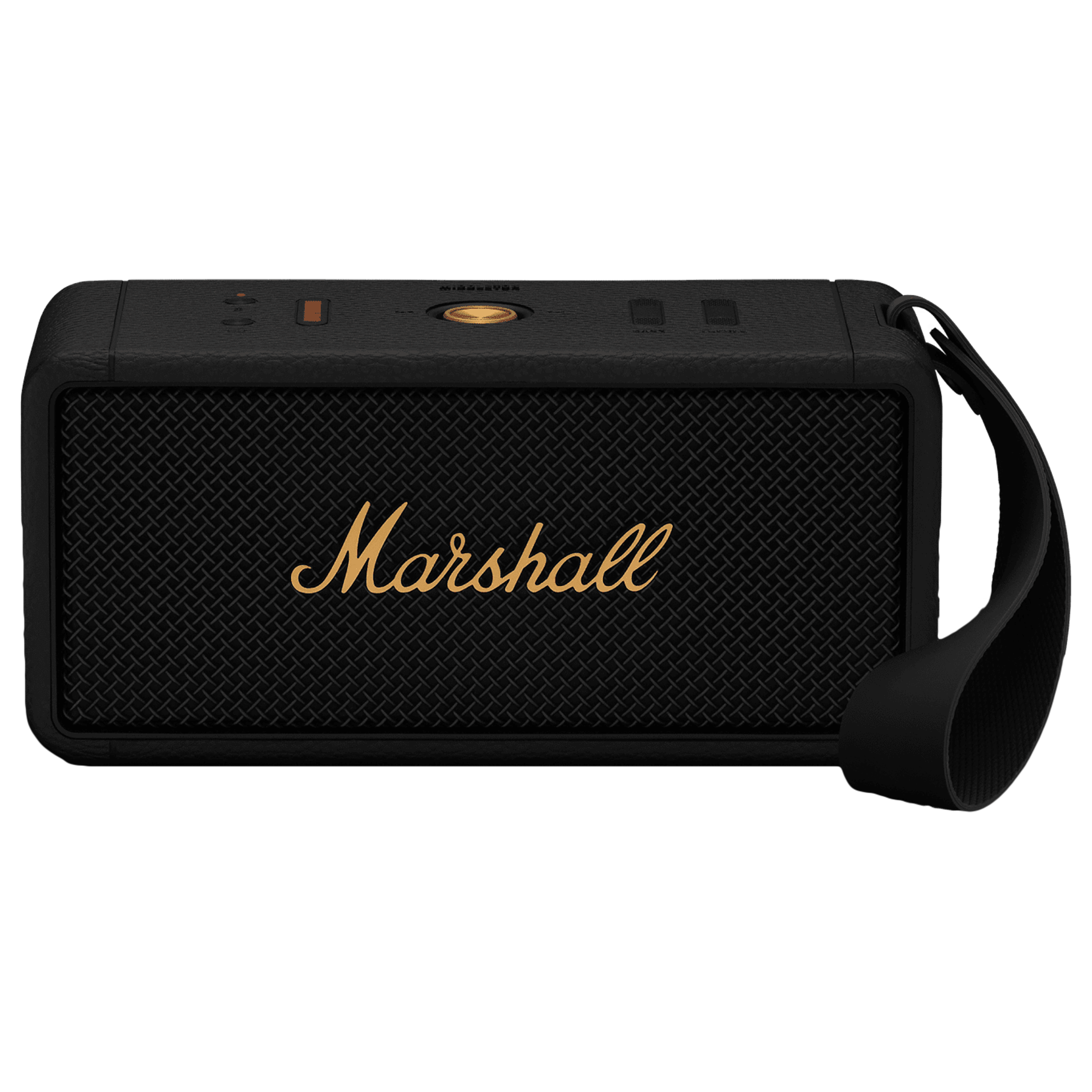 Marshall Middleton Portable Bluetooth Speaker (IP67 Water Resistant, 20 Plus Hours Playtime, Stereo Channel, Black and Brass) deal from croma Marshall Middleton Portable Bluetooth Speaker (IP67 Water Resistant, 20 Plus Hours Playtime, Stereo Channel, Black and Brass) deal from croma