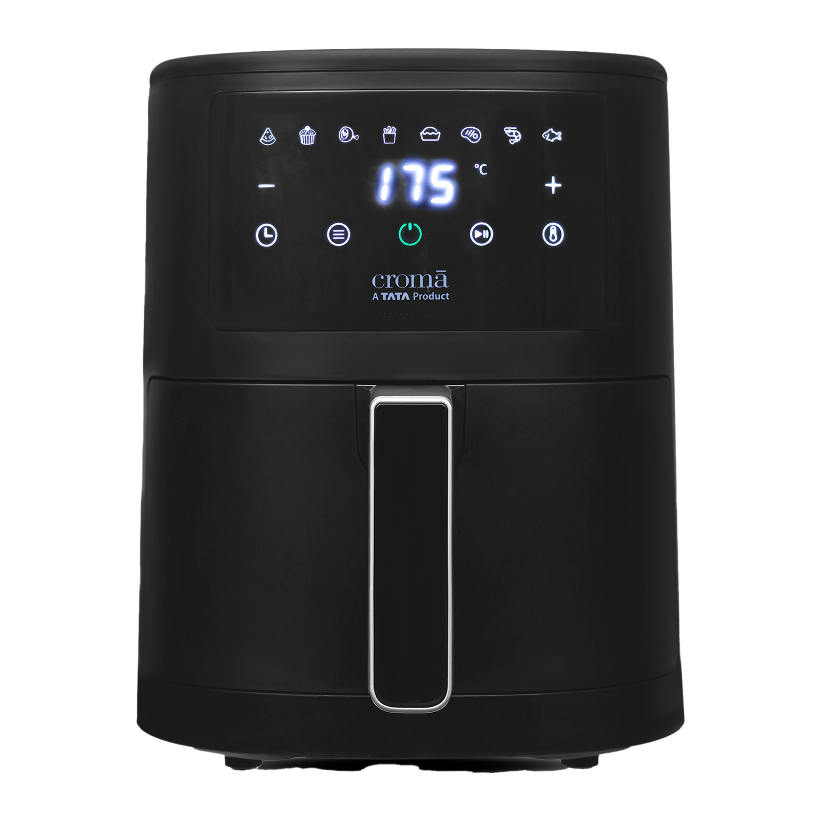 Croma 3.5L 1500 Watt Digital Air Fryer with Rapid Heat Circulation Technology, 8 Preset Menus (Black)