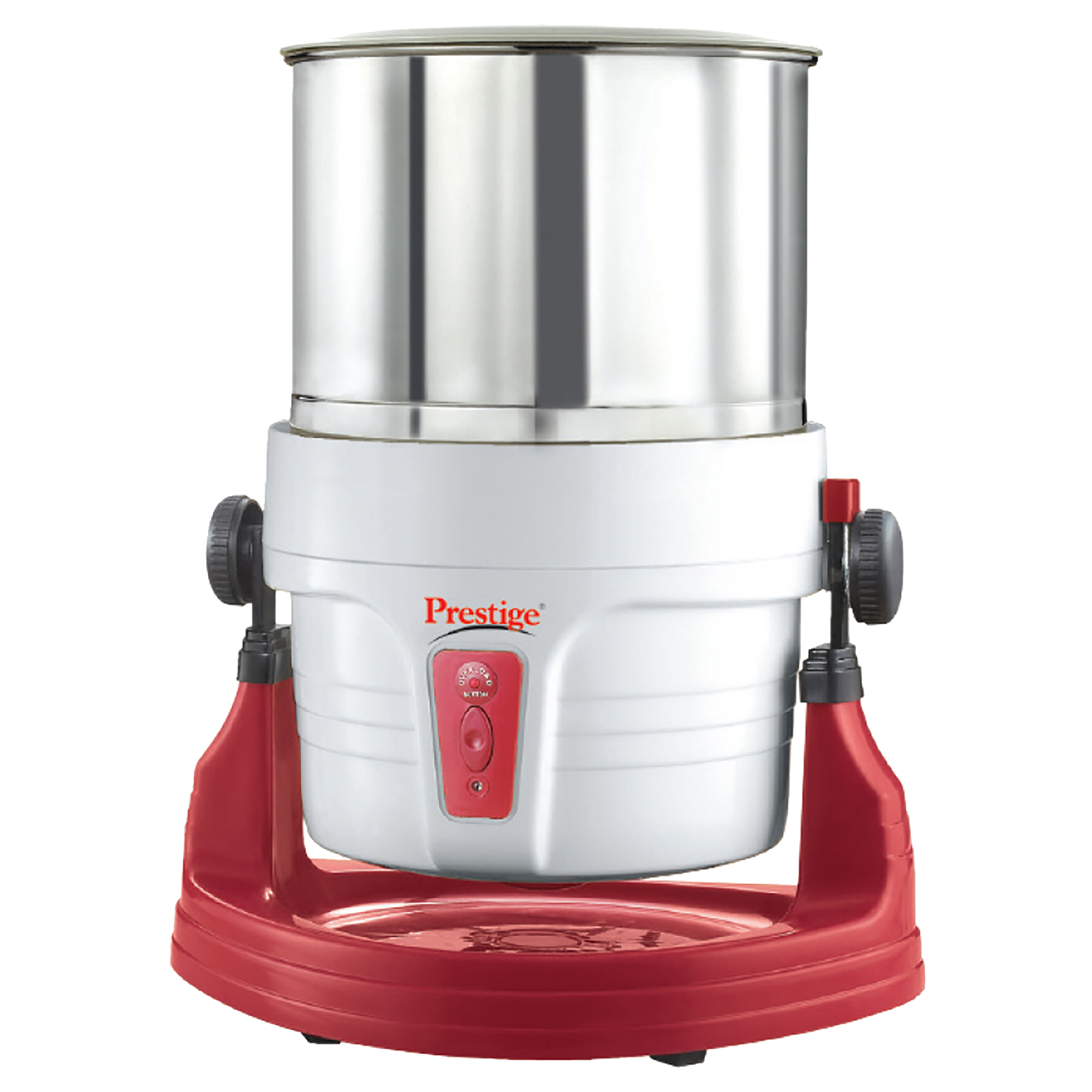 Prestige PWG 01 2 Litres Wet Grinder with Coconut Scrapper & Atta Kneader (Tilting Drum, White and Red)