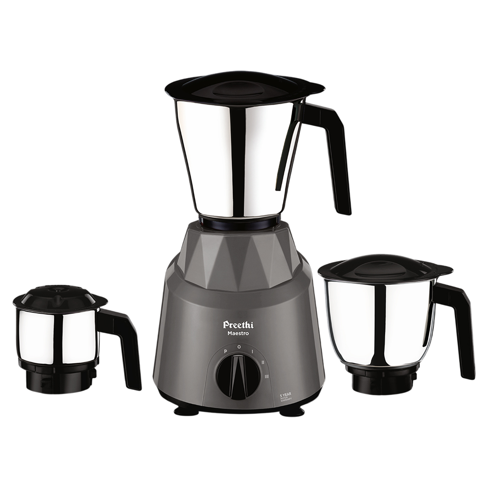 Preethi Maestro 750 Watt 3 Jars Mixer Grinder (18000 RPM, Stainless Steel Jars, Grey) Preethi Maestro 750 Watt 3 Jars Mixer Grinder (18000 RPM, Stainless Steel Jars, Grey)