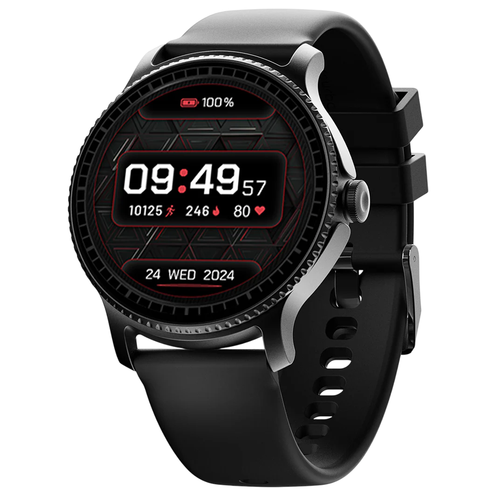 boAt Lunar Discovery Smartwatch with Bluetooth Calling (35mm HD Display, IP67 Water Resistant, Active Black Strap)