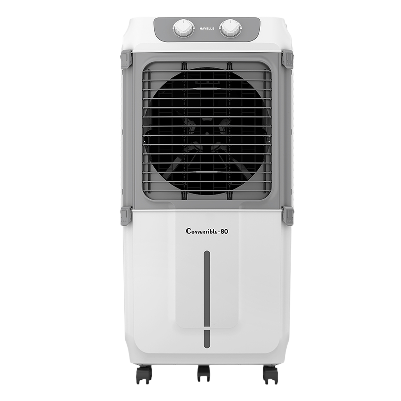 HAVELLS Convertible 80 Litres Desert Air Cooler with Metal Blade Fan (Powerful Air Delivery, White & Grey)