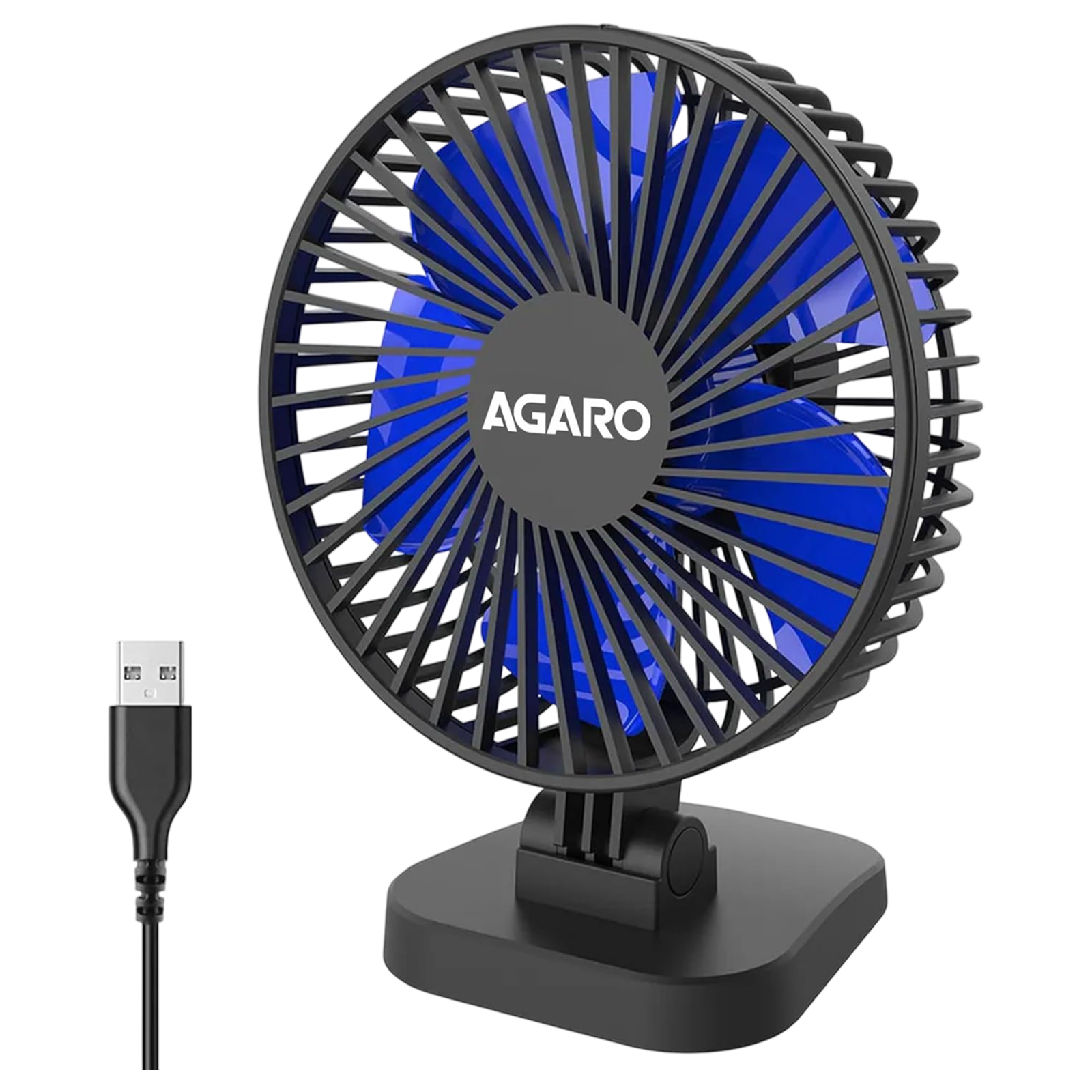 AGARO Breeze 3 Blade Rechargeable Personal Mini Fan (USB Powered, Black)
