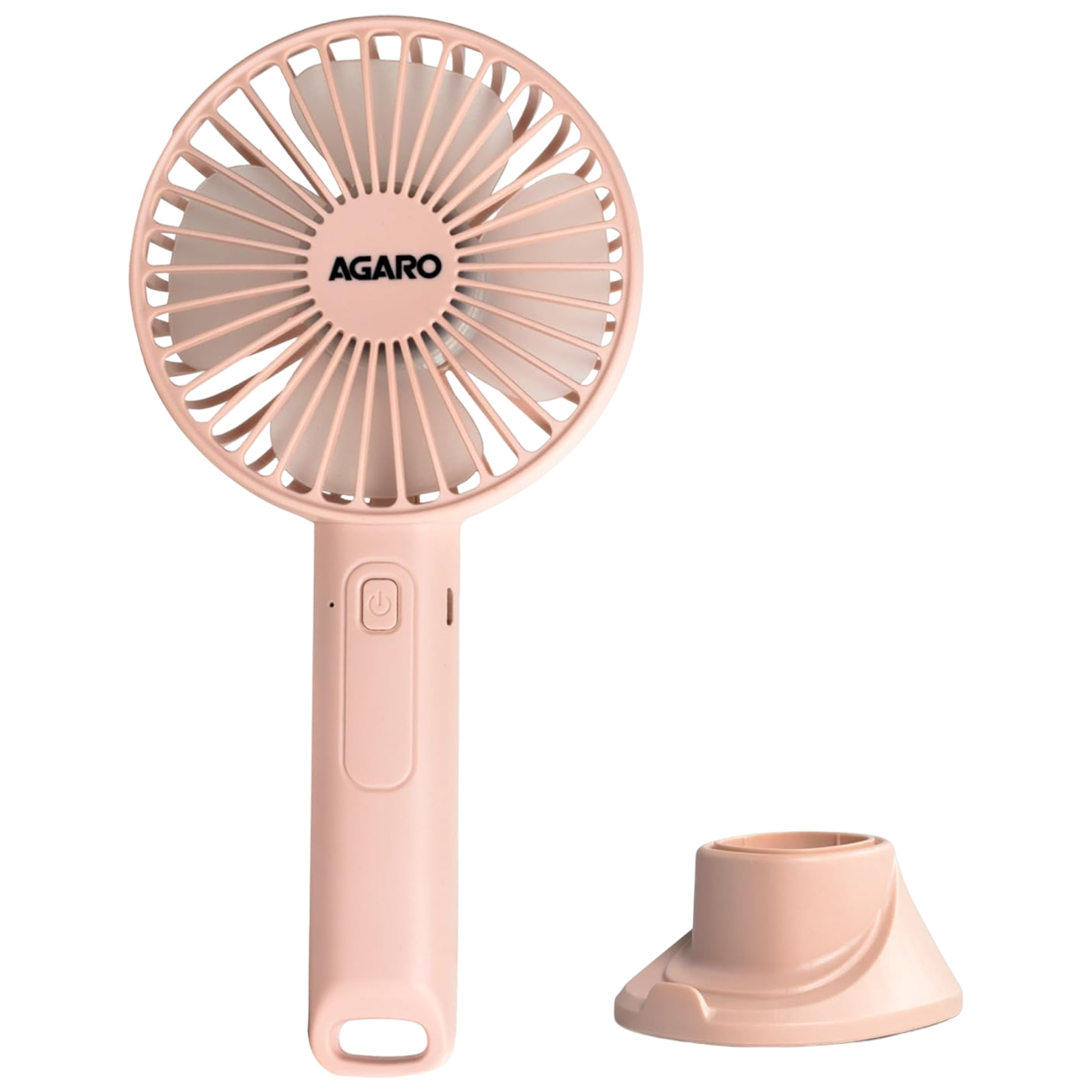 AGARO Elite 4 Blade Rechargeable Mini Fan with 2600 mAh Battery (3 Speed Option, Pink)