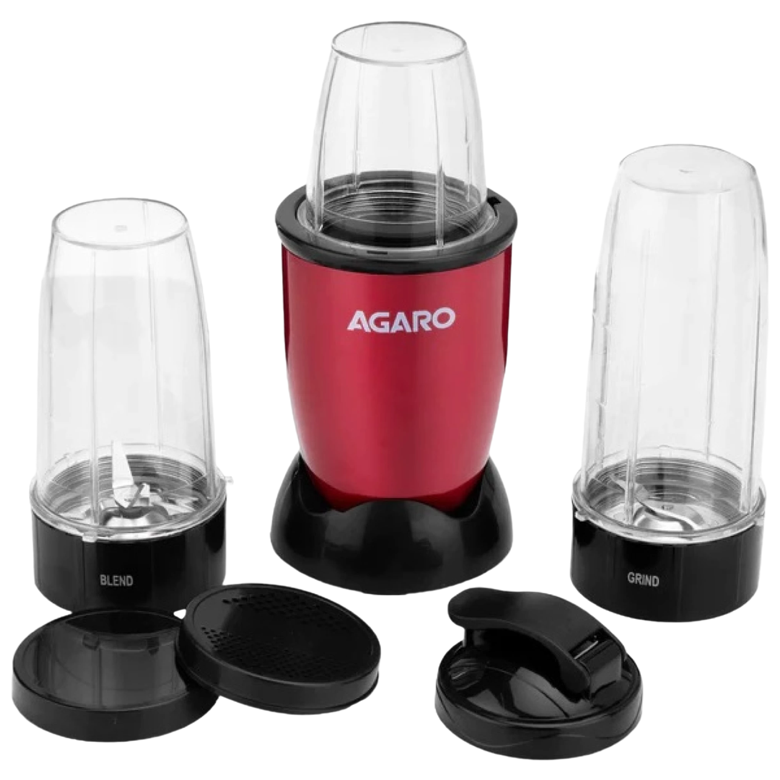 AGARO Regal 400 Watt 3 Jars Mixer Grinder, Juicer Blender (Safety Interlock Mechanism, Red) AGARO Regal 400 Watt 3 Jars Mixer Grinder, Juicer Blender (Safety Interlock Mechanism, Red)