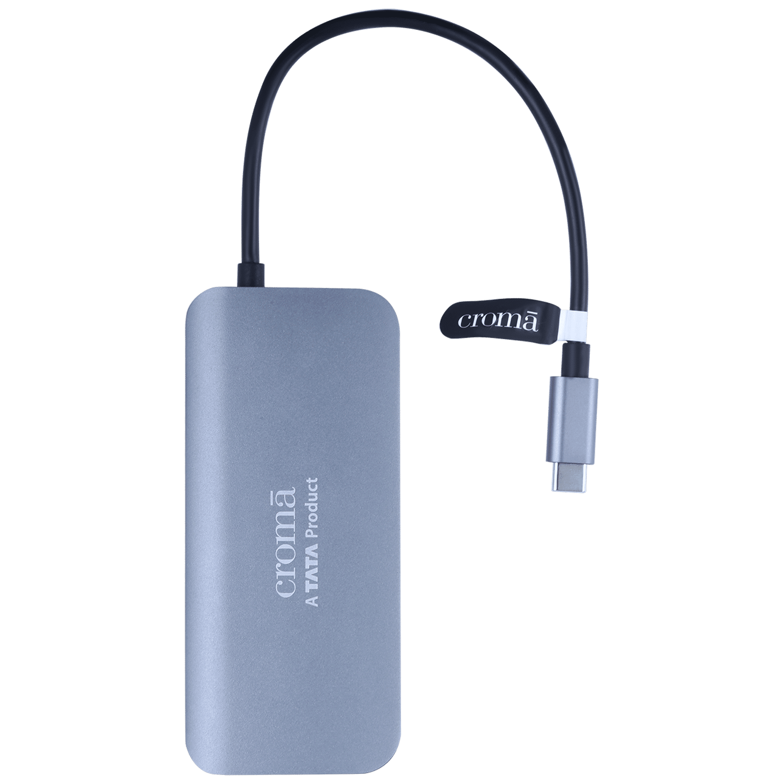 Croma USB 3.0 Type C to USB 3.0 Type C, USB 3.0 Type A, RJ45, HDMI Type A Multi-Port Hub (5 Gbps Data Transfer Rate, Grey)