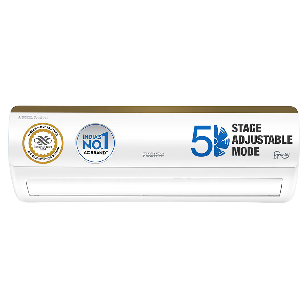 VOLTAS 125V Vertis Elite Gold 1 Ton 5 Star Inverter Split AC with Ice Wash Technology (Copper Condenser, Anti Dust Filter, 4503682)