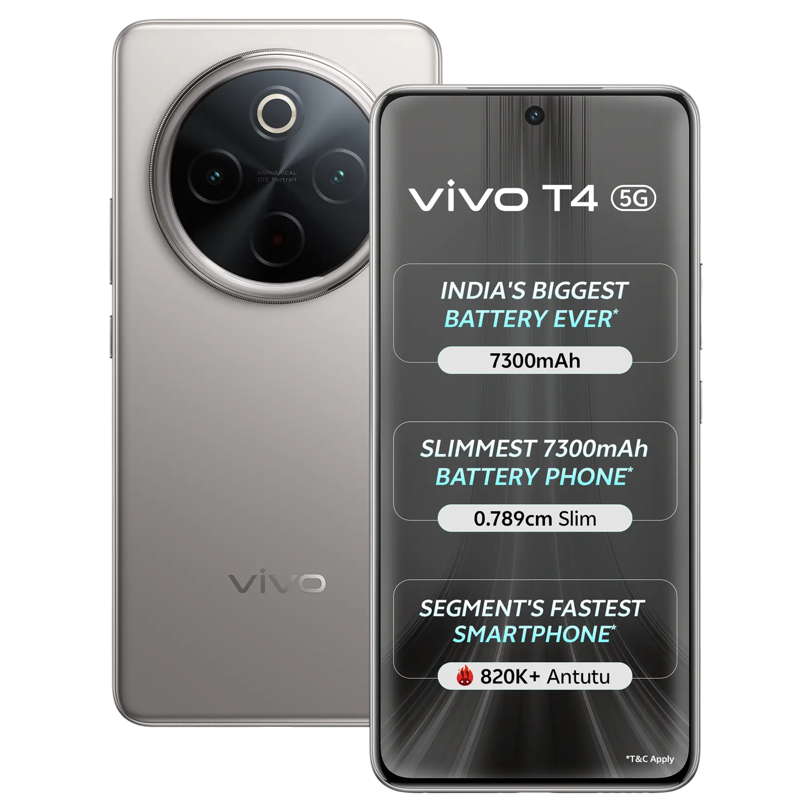vivo T4 5G (8GB RAM, 128GB, Phantom Grey)