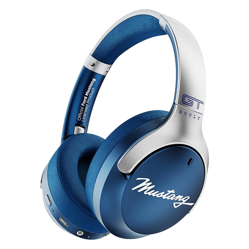 BOULT AUDIO Mustang Q FGHP247QQQ Bluetooth Gaming Headphone with Environmental Noise Cancellation (Boom X Technology, Over Ear, Blue)